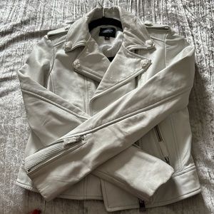 LAMARQUE white genuine leather jacket XS